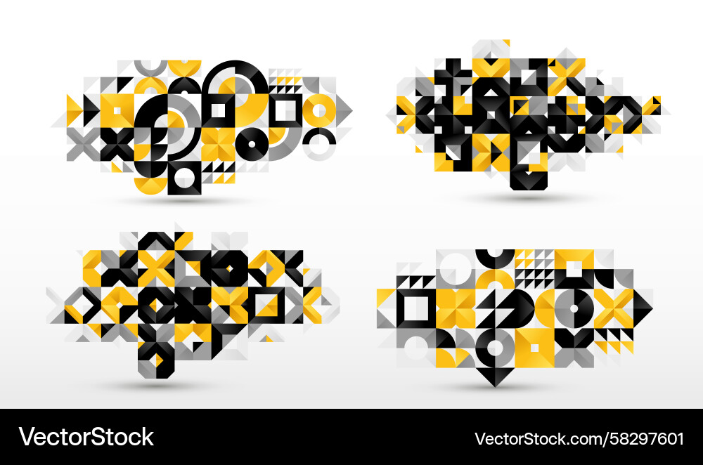 Abstract Geometric Pattern Set Vector Image