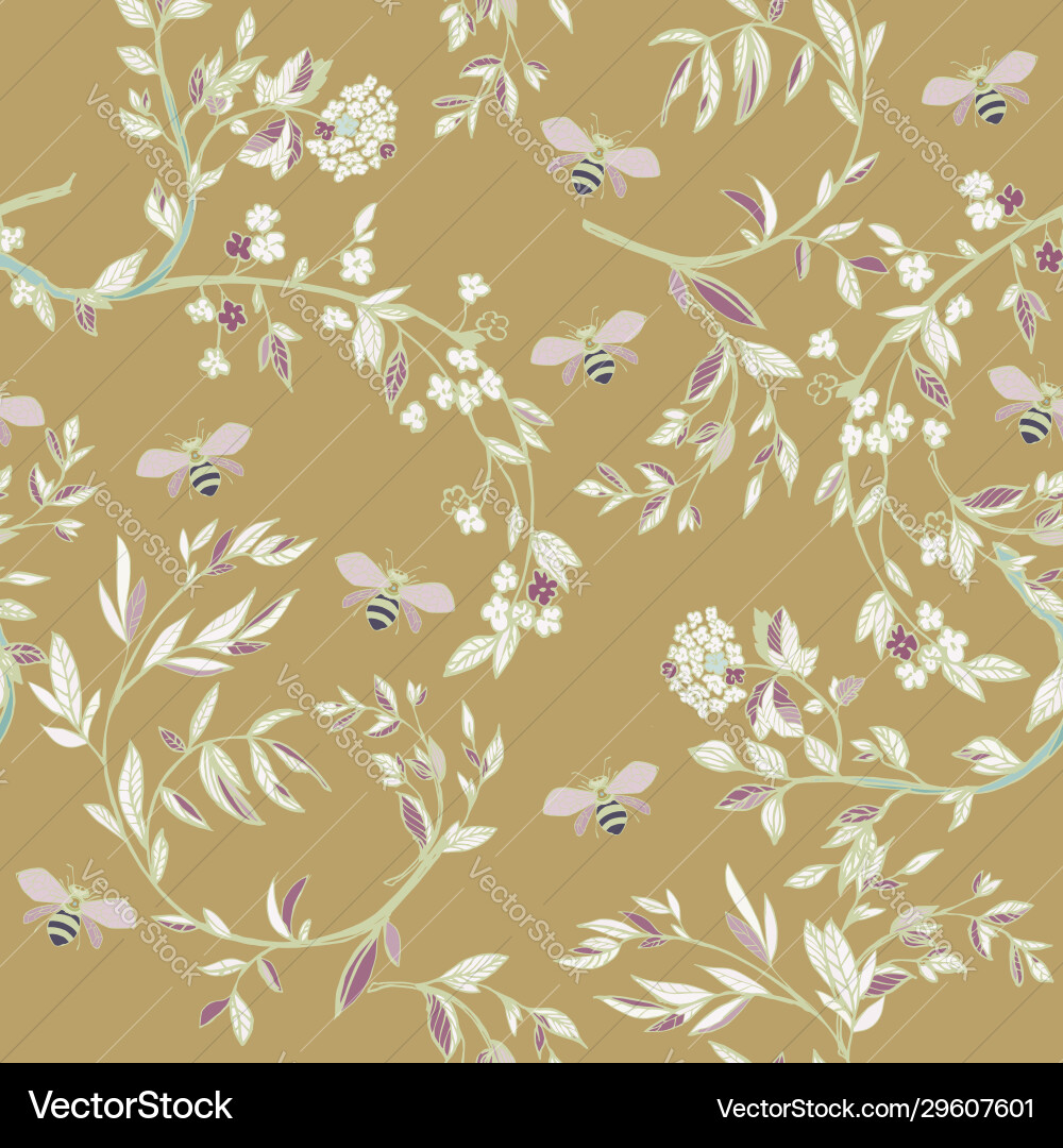 Branches flowering trees seamless pattern Branches flowering trees seamless pattern vector image