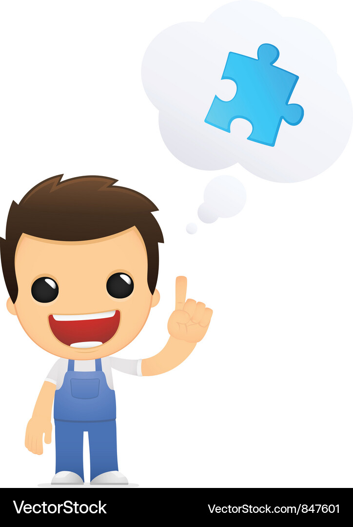 Cartoon Mechanic Character Vector Image