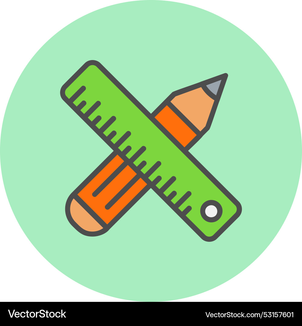 Design tool line filled circle icon Vector Image