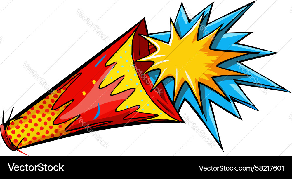 Exploding Party Popper - Starburst Effect Vector Image
