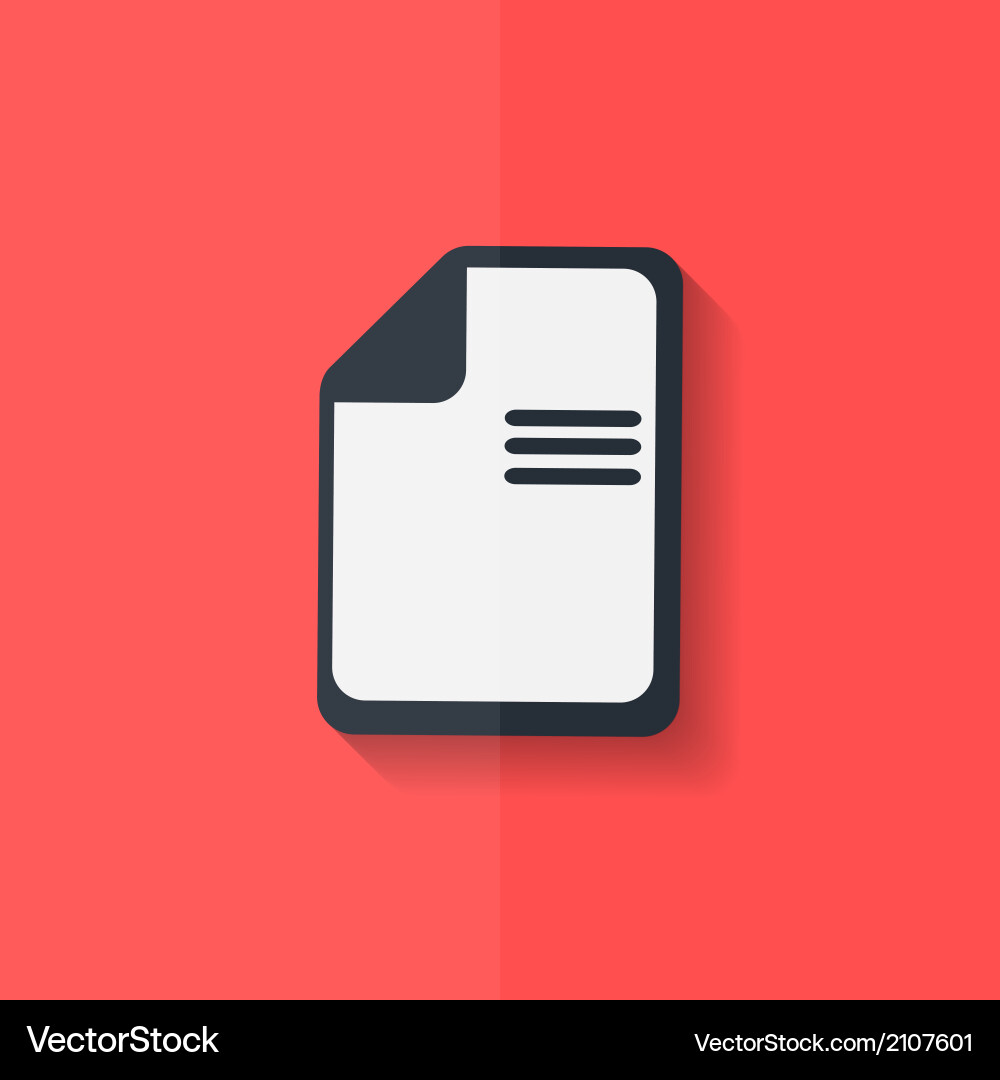 File icon data symbol document format flat design vector image
