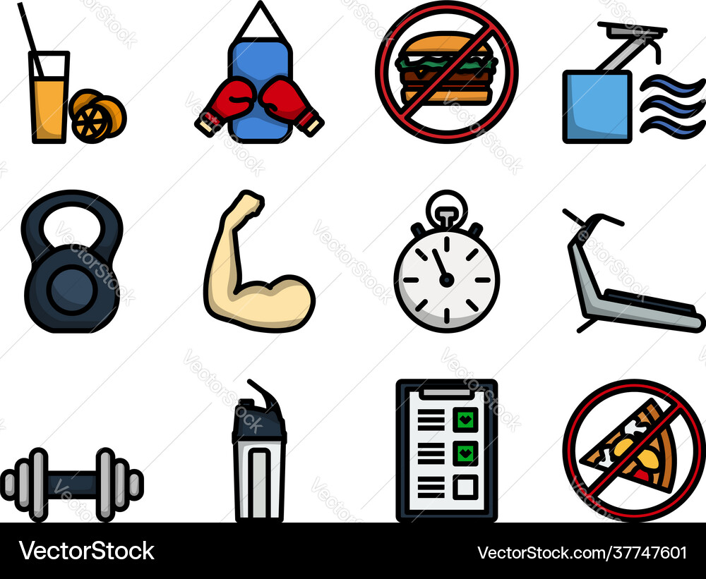 Fitness icon set vector image