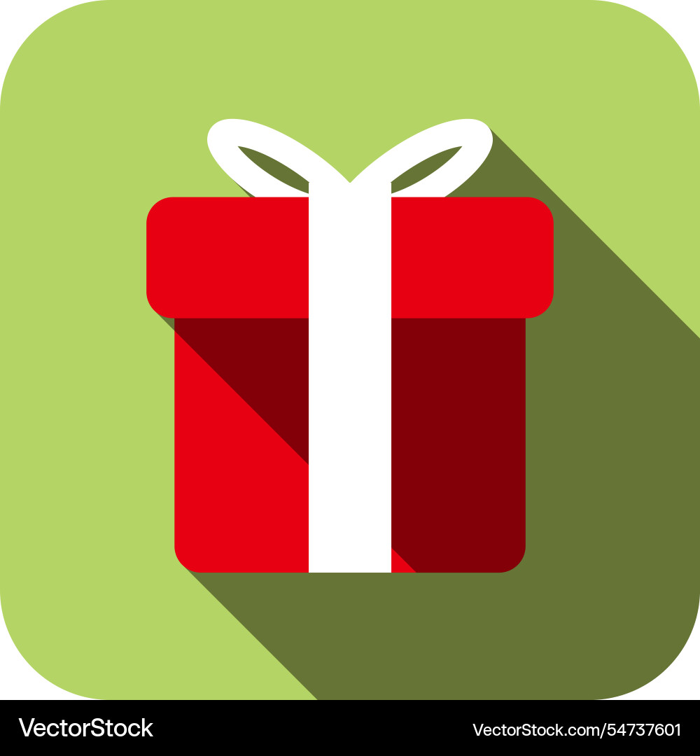 Gift box flat icon design Royalty Free Vector Image