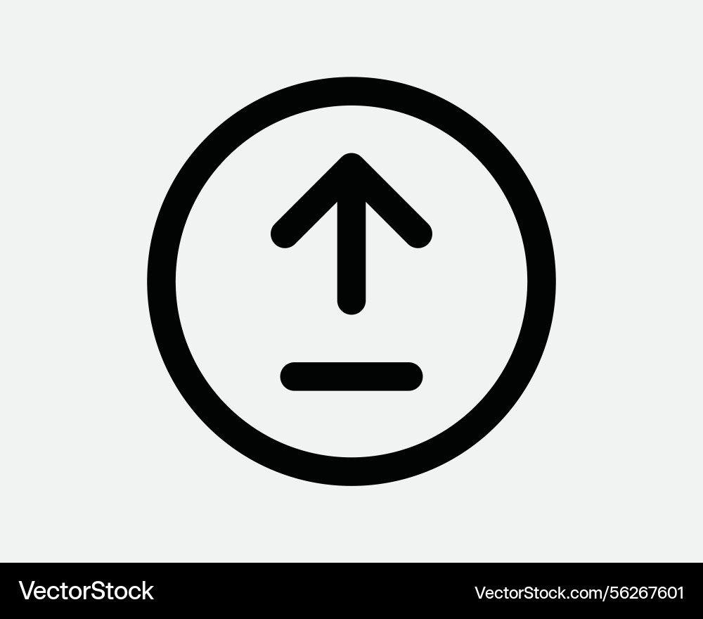 Hochladen Pfeil runde Icon-up-Lastpunkt Zeichen Vektorbild