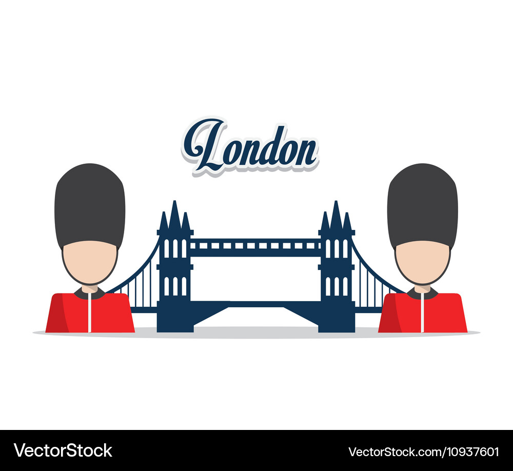 Isolated bridge and soldat design Vector Image