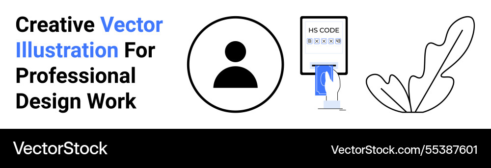 Minimalistic design featuring user icon barcode Vector Image
