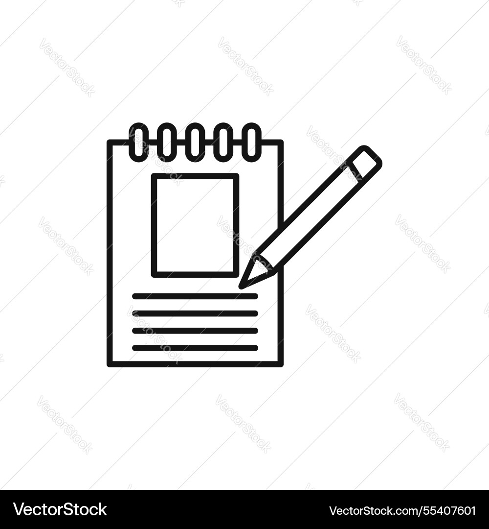 Notebook icon simple thin line vector image