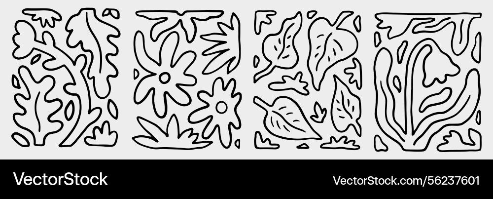 Set of compositions with natural elements vector image