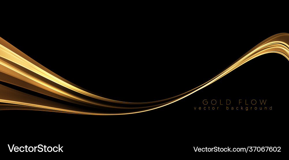 Abstract shiny color gold wave luxury background