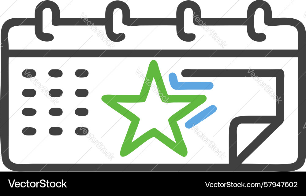 Calendar Star Date Icon vector image