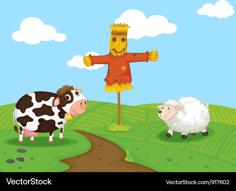 Farm scene Royalty Free Vector Image - VectorStock