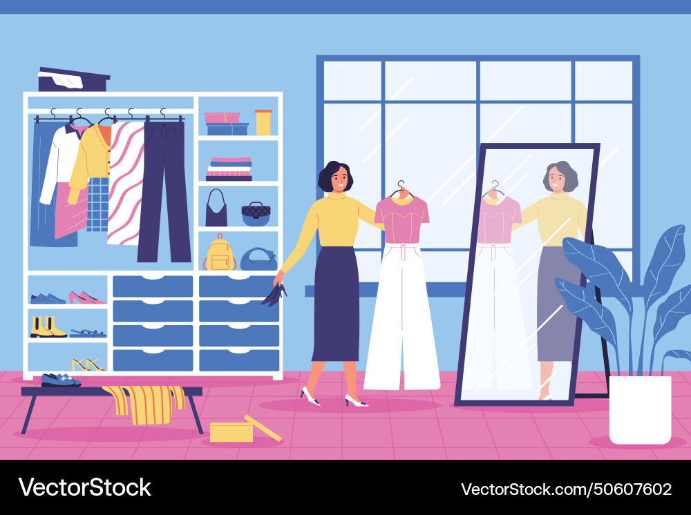 Flat wardrobe Royalty Free Vector Image - VectorStock