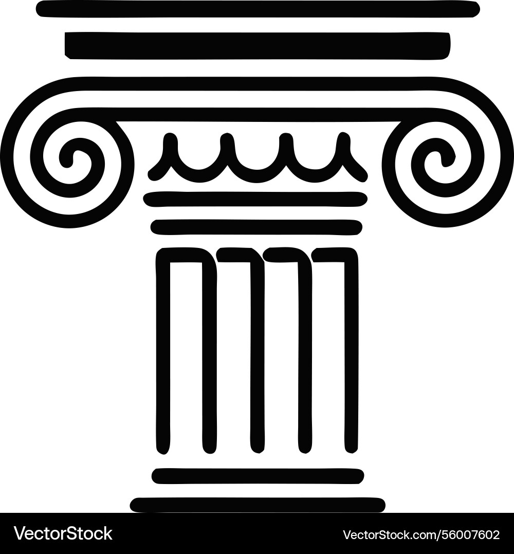 Ionic column architectural design element classic Ionic column architectural design element classic vector image