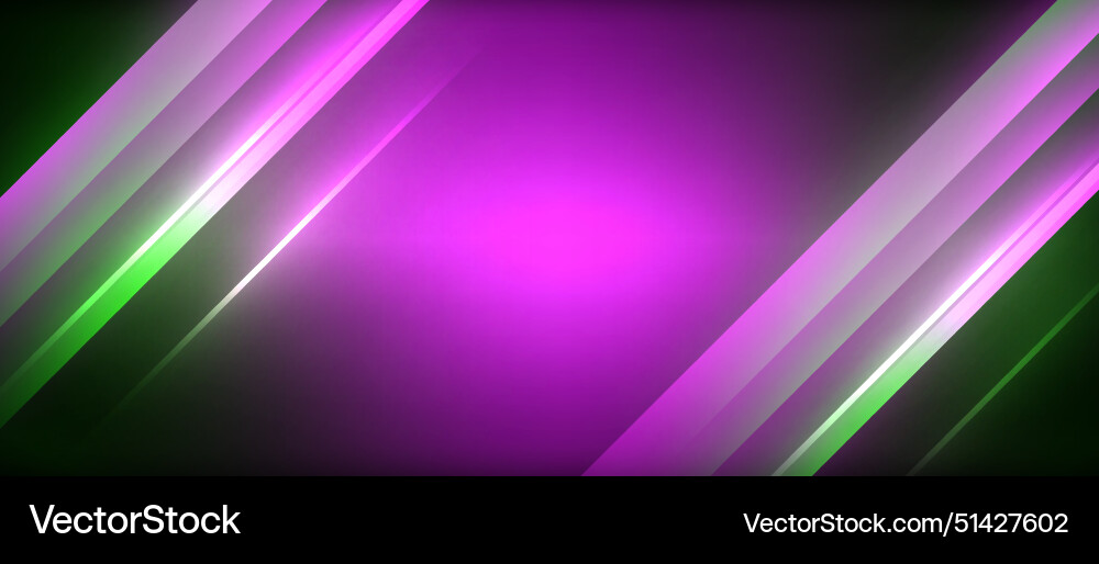 Neon dynamic diagonal light rays background Vector Image