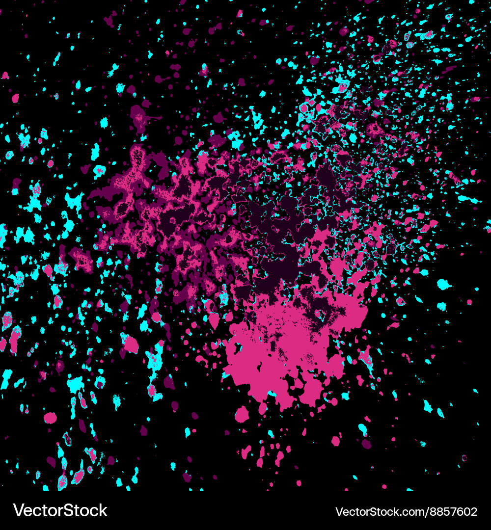Neon Paint Splatter Abstract Vector Image