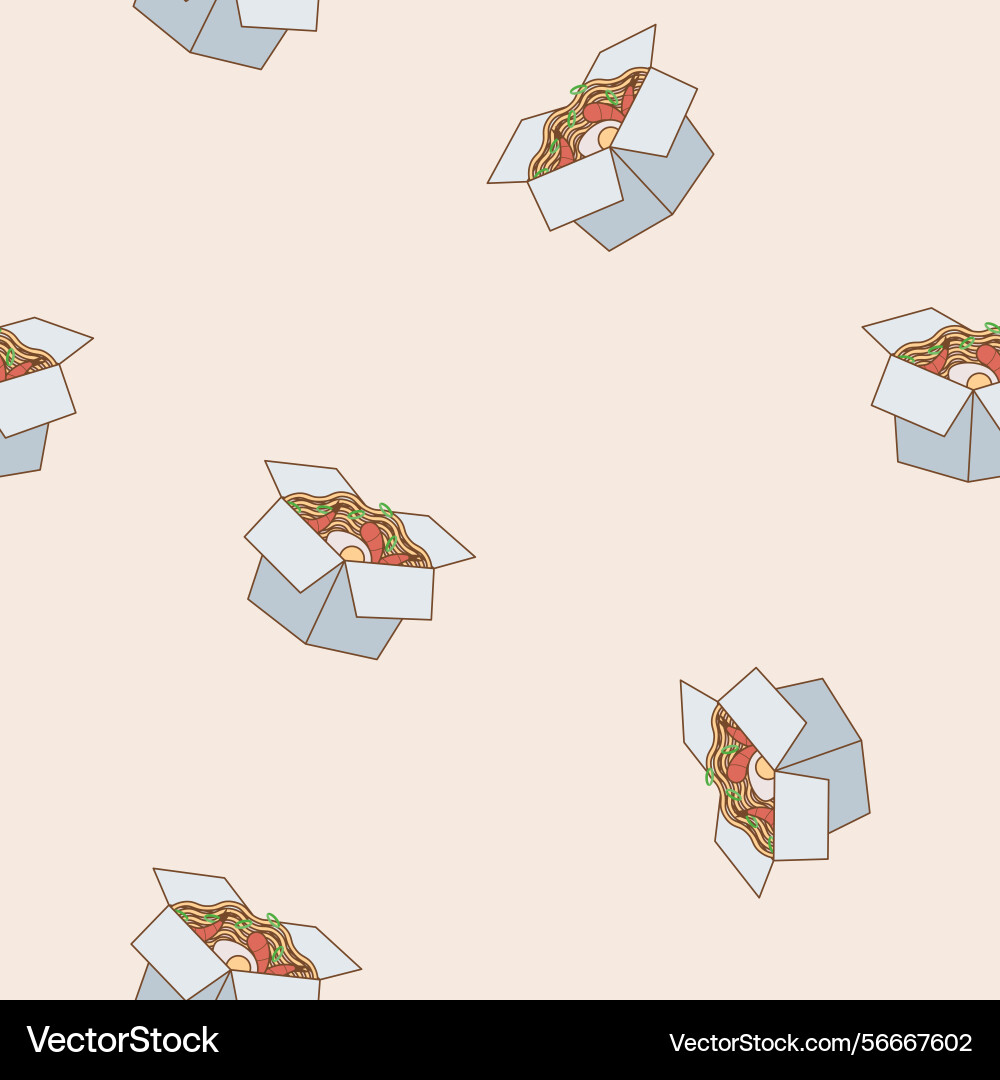 Pattern with wok boxes Vector Image