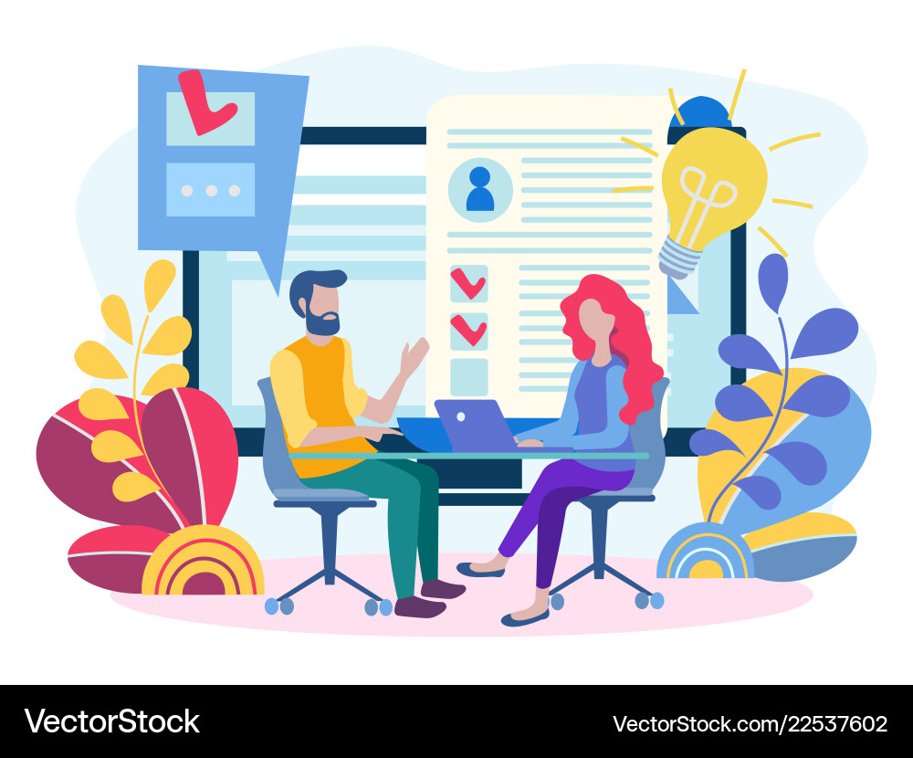 Recruitment and Hiring Interview Vector Image