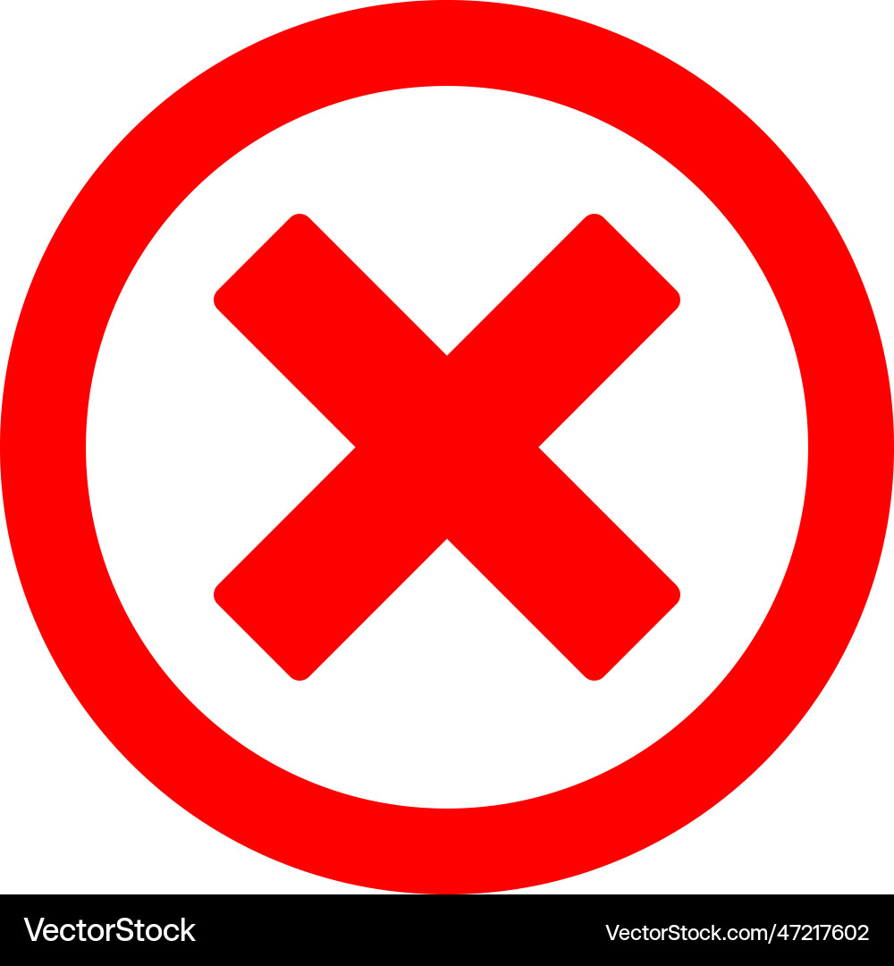 Red Delete Icon - Circle Remove vector image