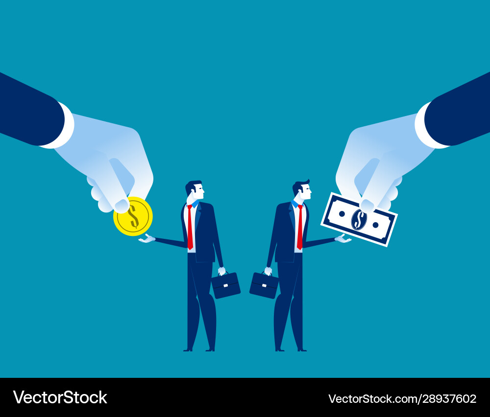 Salary different for employee concept business Salary different for employee concept business vector image