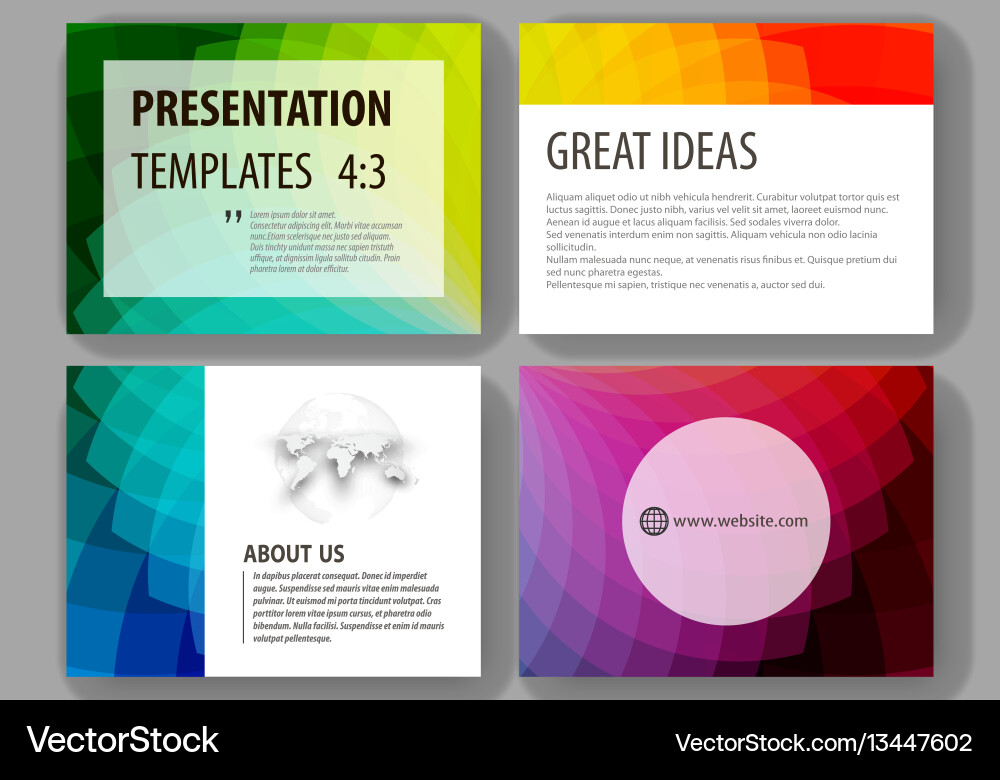 Set of business templates for presentation slides Set of business templates for presentation slides vector image