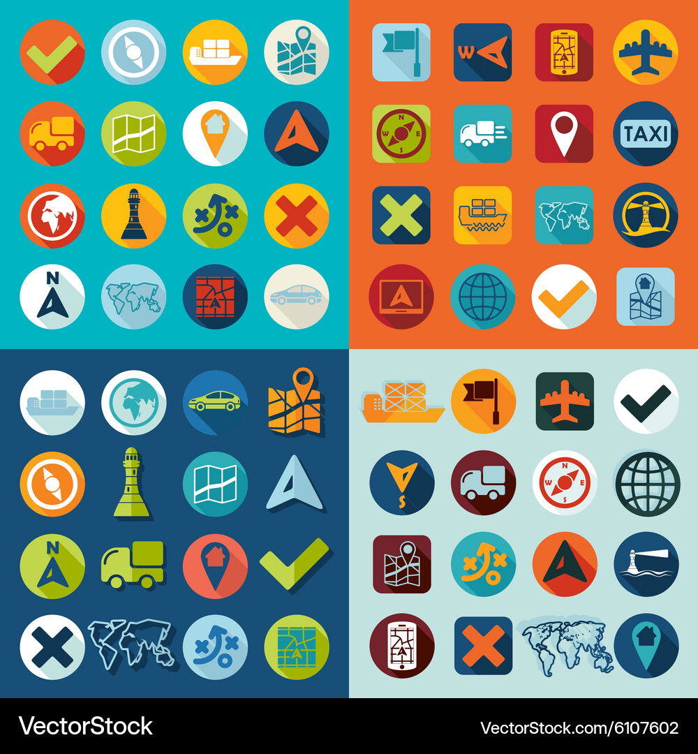 Set of navigation icons Vector Image