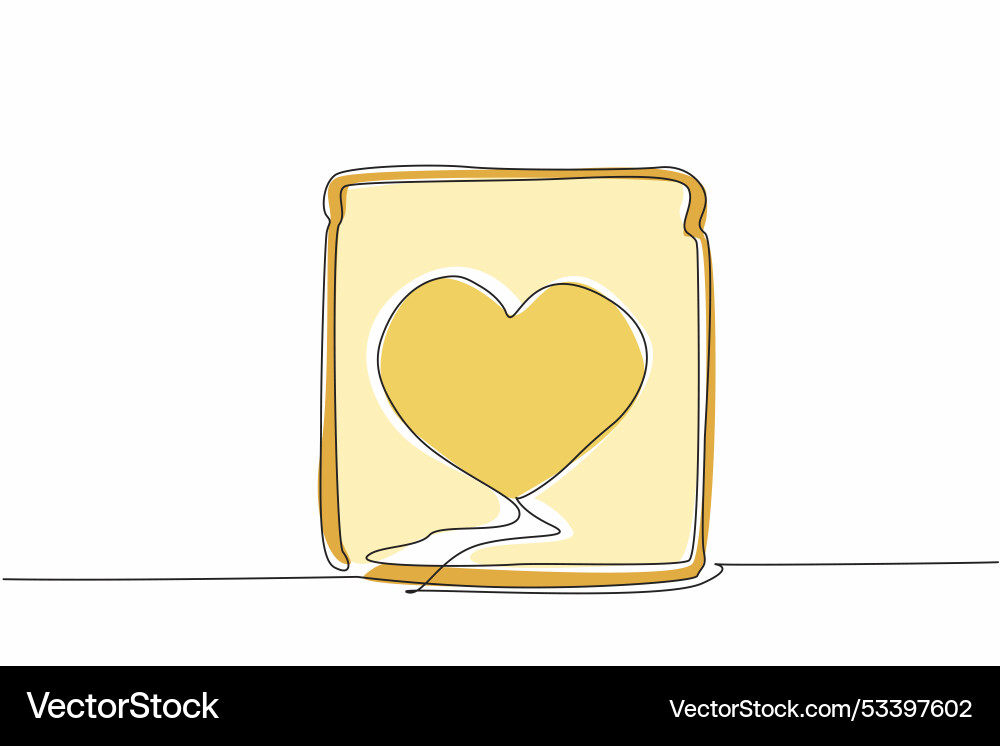 Single continuous line drawing slice of bread Single continuous line drawing slice of bread Vector Image