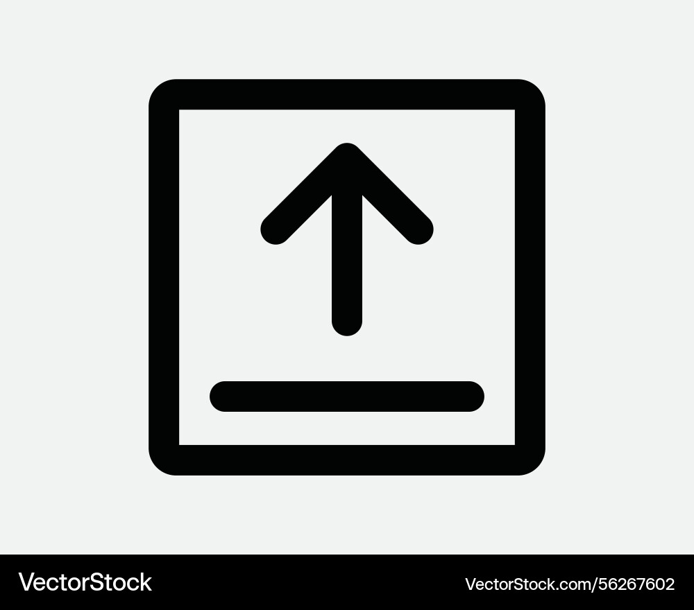 Upload square button line outline arrow point data Upload square button line outline arrow point data Vector Image