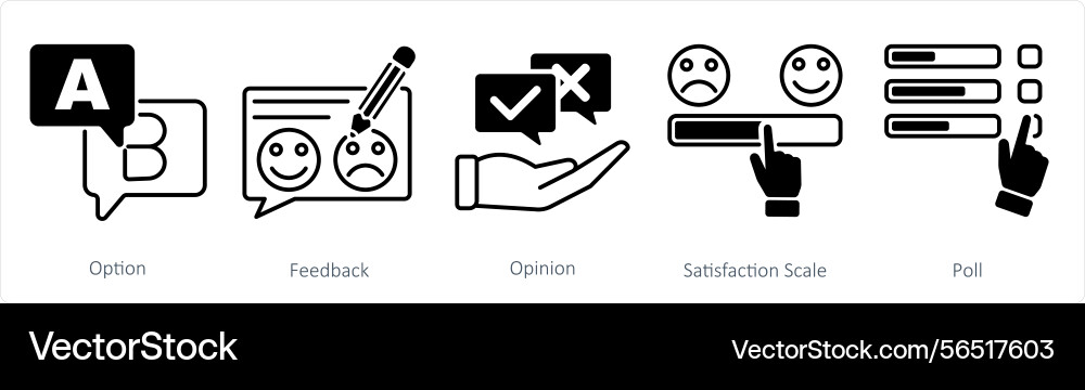 A set of 5 survey and rating icons as option vector image