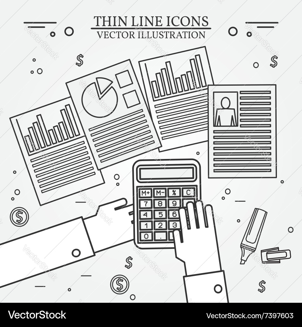 Accounting icon thin line for web and mobile moder vector image