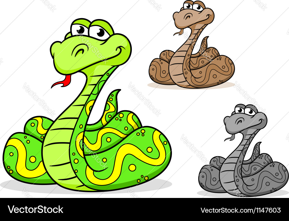 Cartoon Python Snake vector image