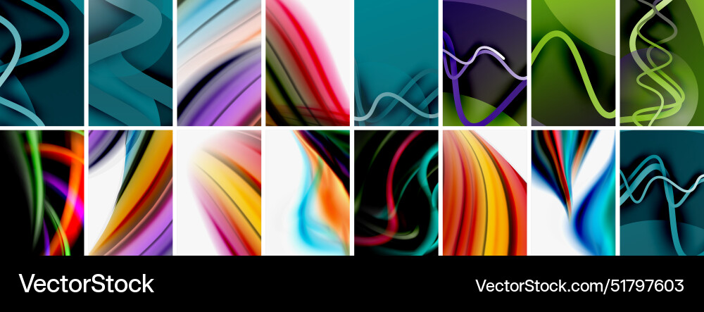 Collection of abstract background with waves Collection of abstract background with waves Vector Image