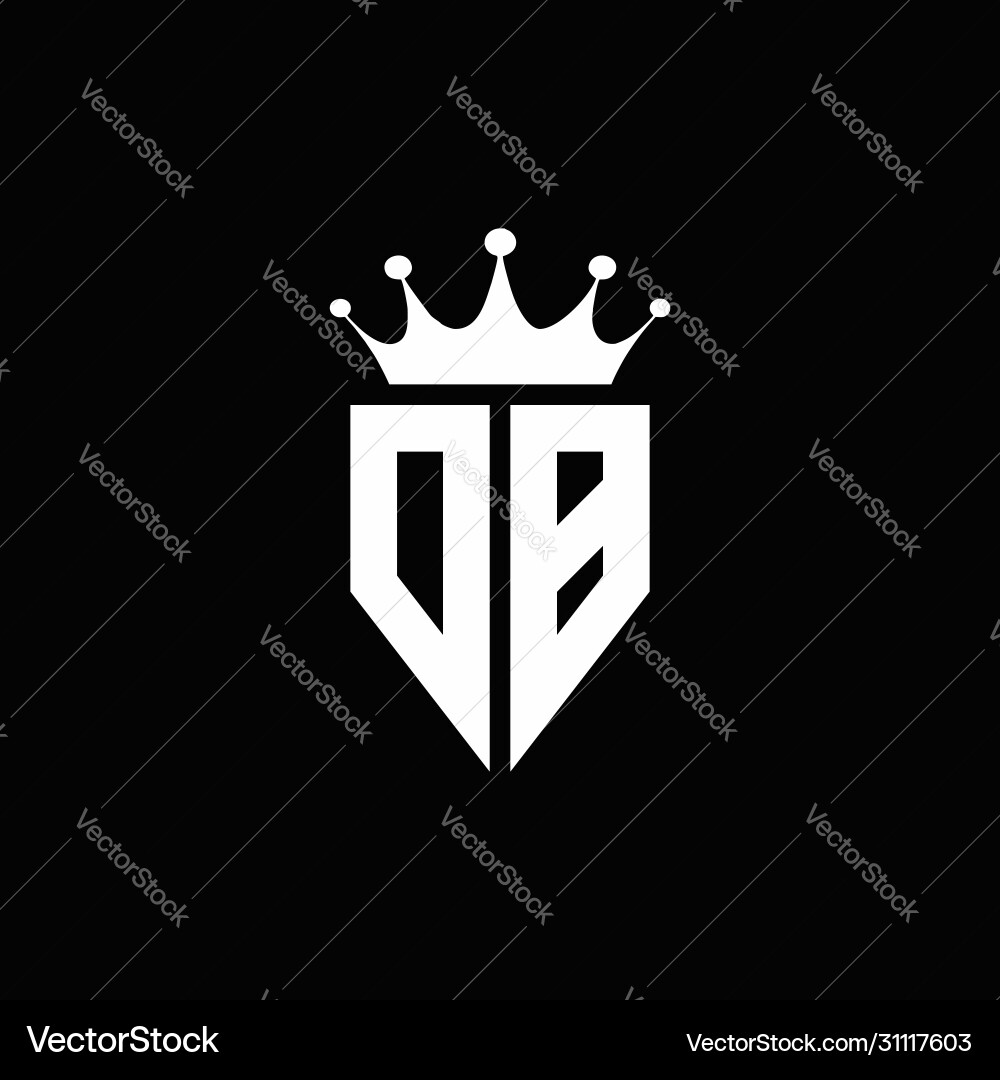 DB Monogram Badge with Crown vector image