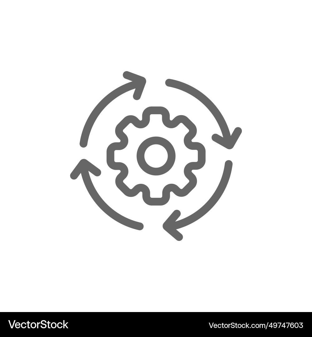 Eps10 grey workflow icon in line style vector image