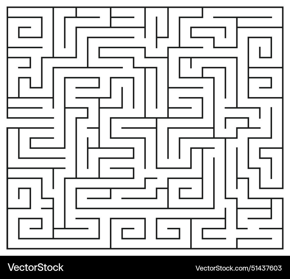 Fun labyrinth game square shape Fun labyrinth game square shape vector image