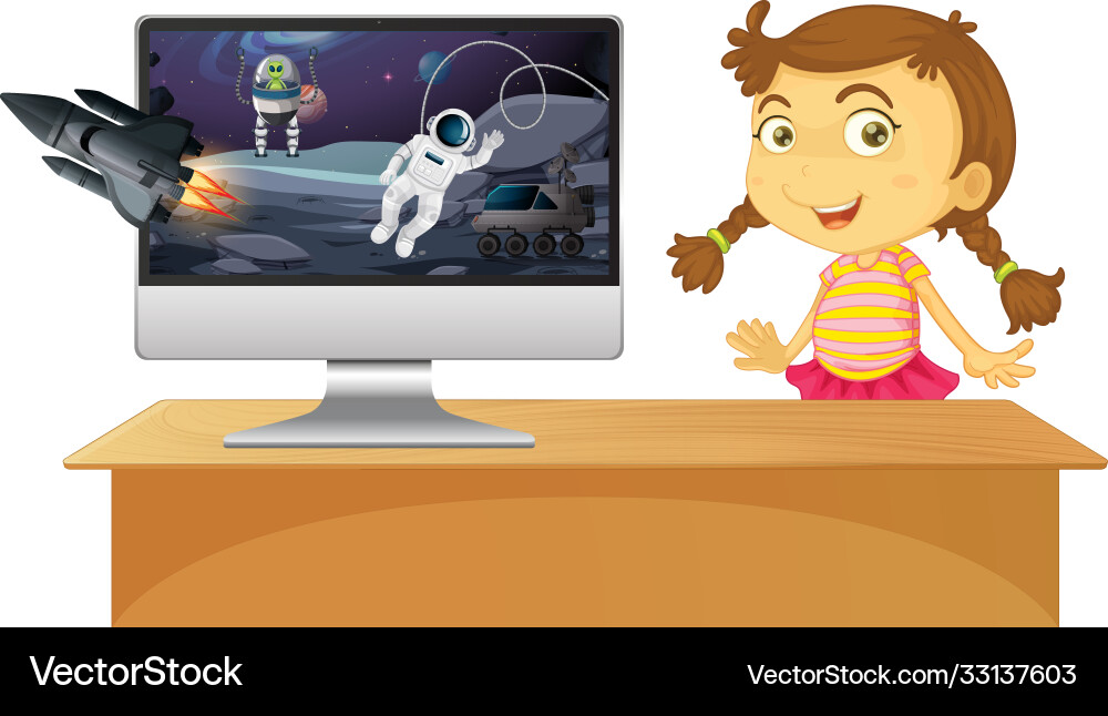 Galaxy background on computer screen Galaxy background on computer screen vector image