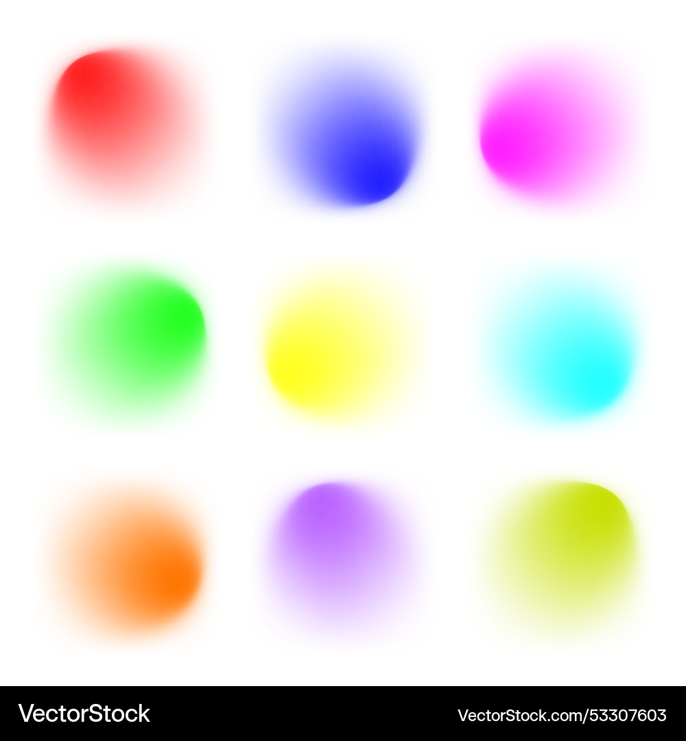 Gradient color round background set blob vector image