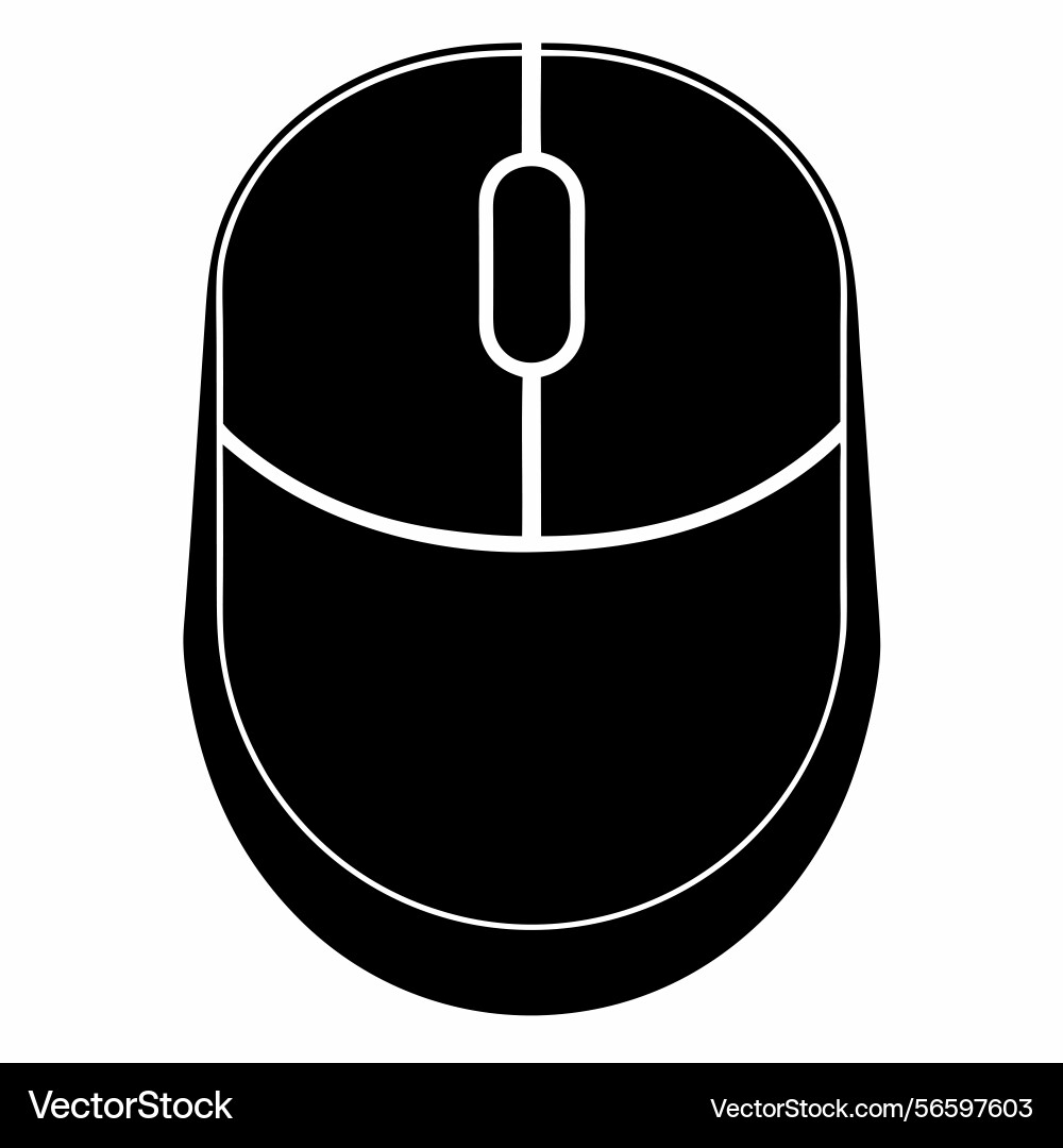 Monochrome computer mouse icon representing Vector Image
