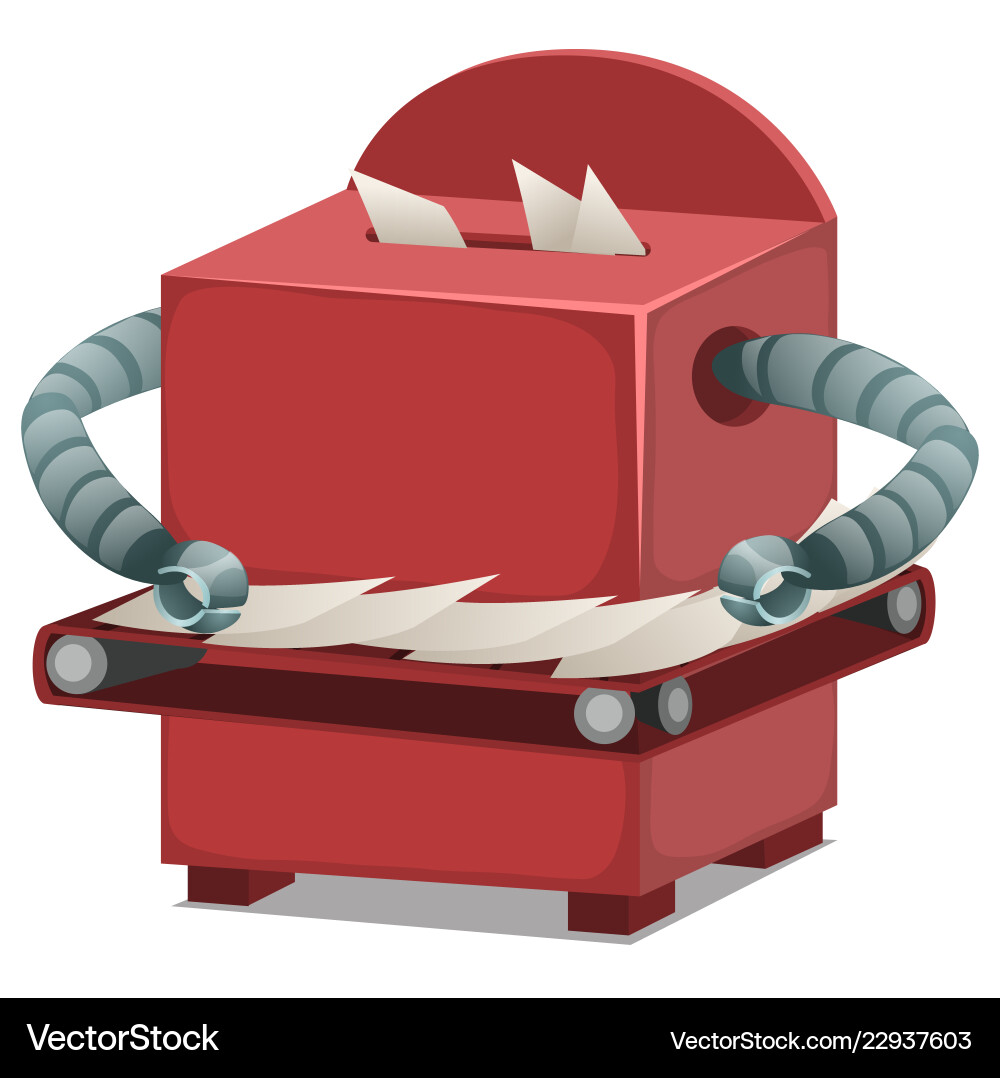 Paper sorting robot isolated on white background Paper sorting robot isolated on white background vector image