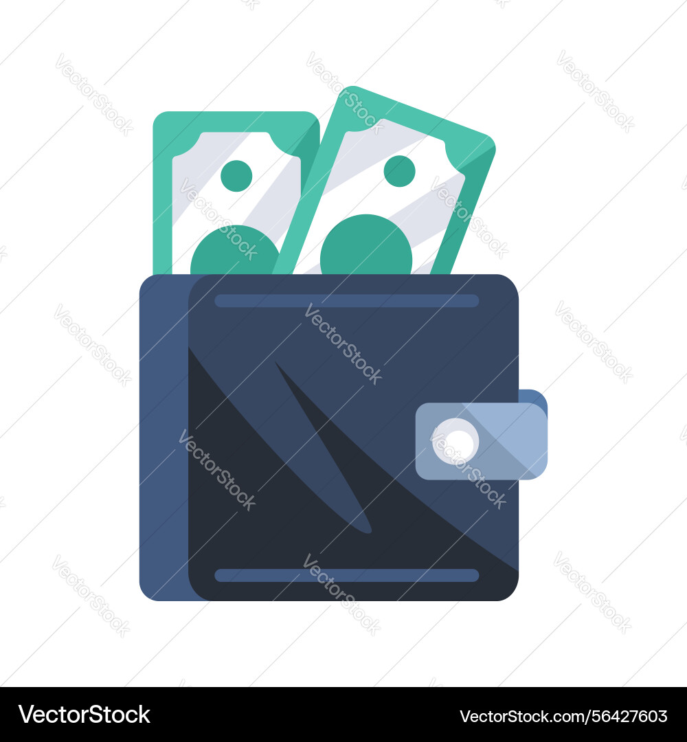Wallet containing banknotes representing saving Wallet containing banknotes representing saving vector image