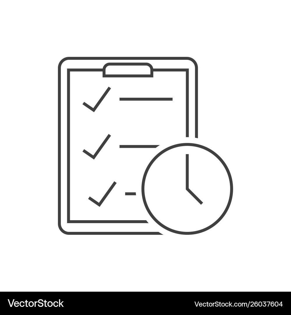 Checklist with Clock Icon vector image