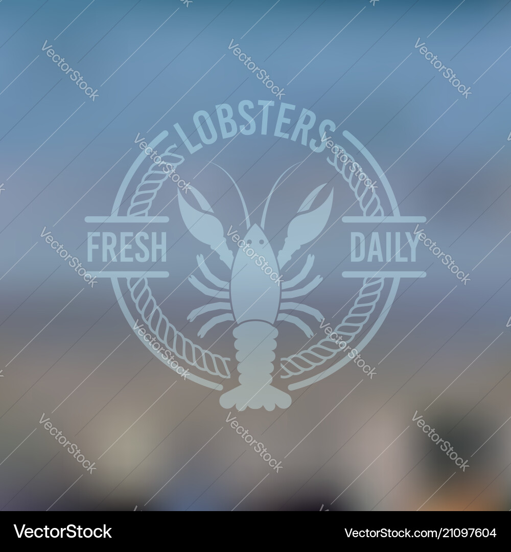 Meeresfrüchte-Label mit Hummer auf stumpfem Hintergrund Meeresfrüchte-Label mit Hummer auf stumpfem Hintergrund vektorbild