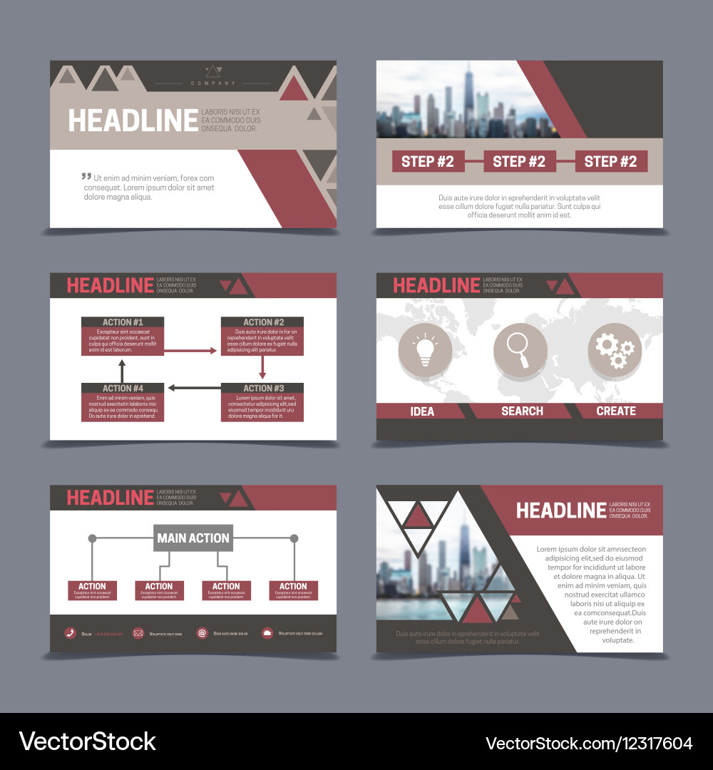 Presentation templates set Vector Image