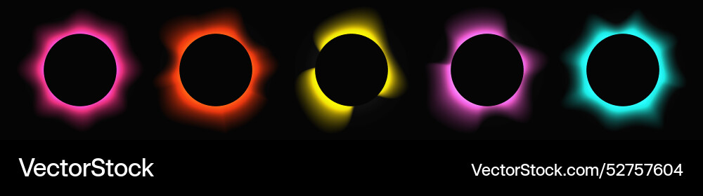 Set of circle illuminate light frames Set of circle illuminate light frames vector image