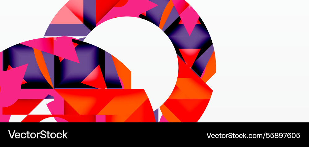 Circles semi squares and round triangles Circles semi squares and round triangles vector image