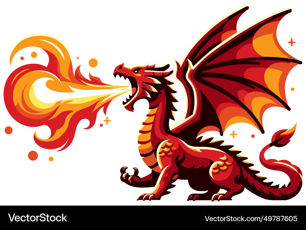 Dragon on white Dragon on white vector image