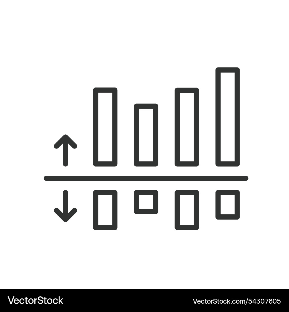 Graph up down icon in line design Graph up down icon in line design vector image
