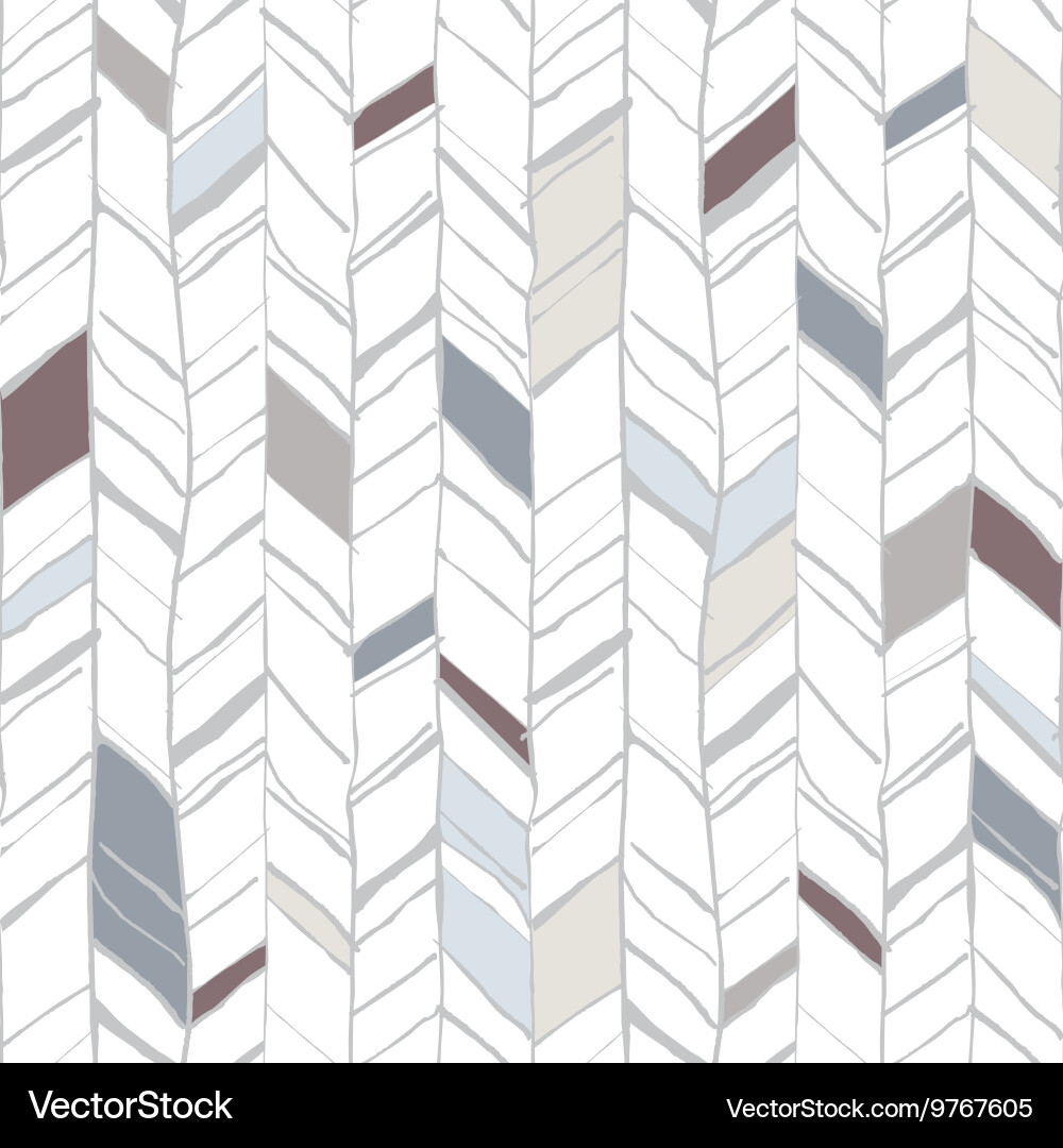 Herringbone Pattern - Sketchy & Textured vector image
