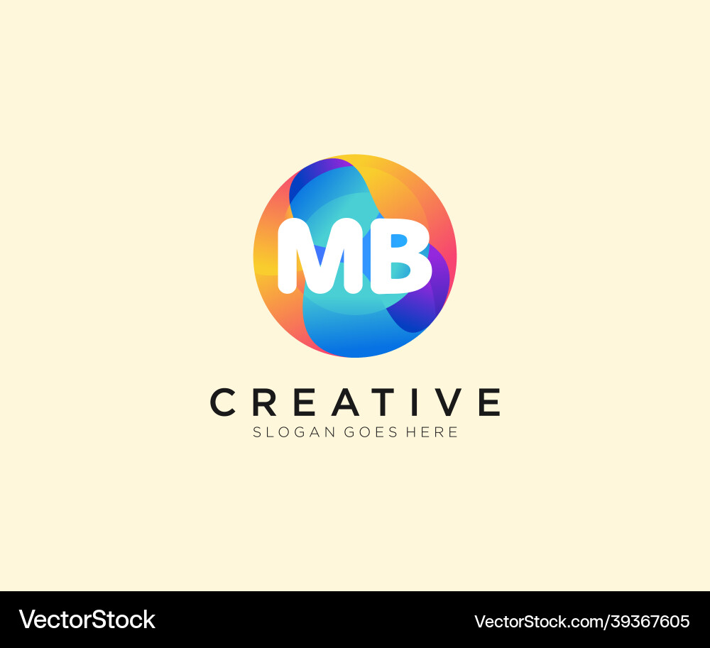 Mb initial logo with colorful circle template Mb initial logo with colorful circle template vector image