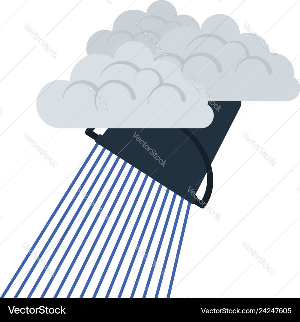 Rainfall like from bucket icon Rainfall like from bucket icon vector image
